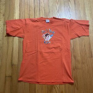 Vintage 2001 REN & STIMPY SHOW T-Shirt Size LARGE VIACOM TV TELEVISION - ORANGE